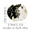 Yin Yang dragon enamel pin with black and white koi motifs and golden details - Yin Yang Double Dragon Style (C2908)