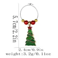 Christmas napkin ring with green enamel Christmas tree pendant and red gold beads - Enamel Christmas Tree Style (Z1347-7)