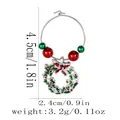 Christmas wreath napkin ring with red and green beads and metal pendant charms - Berry Wreath Style (Z1347-8)