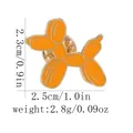 Cute orange balloon dog enamel pin with dimensions 2.3x2.5cm for clothes or bags - Orange (C2906)
