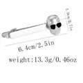 Men's silver skull tie clip with metallic punk design for business suit accessories - Skull Style (T1121)