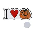 Halloween I Love Pumpkin metalen magneet speldje met emaille pompoen en hart patroon - Hart Pompoen Stijl (C2918-1)