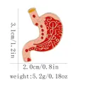 Roze emaille maagbroche van zinklegering met afmetingen van 3,1 cm hoog voor kleding - Maag Anatomie Stijl (C2937-2)