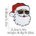 Broche Père Noël avec lunettes, épingle émaillée de 3,0 cm pour accessoires de Noël - Style Avatar Lunettes De Soleil (BXT0008-2)