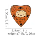 Pin de corazón esmaltado Halloween con calabaza, broche naranja de 3,0 cm octubre - Estilo Is It October Yet (C2918-2)