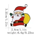 Broche en émail Père Noël de dessin animé avec fermoir magnétique et sac cadeau - Style Corps Entier Avec Sac Cadeau (BXT0008-3)