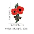 Spilla in smalto papavero rosso Lest We Forget 2025 con dimensioni e dettagli sul peso - C2942