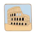 Broche en émail avec illustration du Colisée dans un cadre doré souvenir - Colisée de Rome