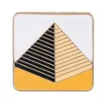 Épingle carrée en émail avec cadre doré et pyramide à rayures colorées modernes - Pyramides d'Égypte