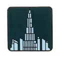 Insigne émaillé de la skyline de Dubaï Burj Khalifa avec fond vert foncé - Burj Khalifa Dubaï
