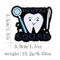 Cartoon dental squad enamel pin with tooth and tools, size 3.9cm by 3.5cm variant - Dental Squad (C2930)