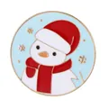 Cartoon Schneemann Weihnachts Kühlschrankmagnet mit rotem Hut und Emaille-Finish - Rundes Schneemannmuster
