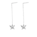 Orecchini a pendente in argento con lunghe nappine e ciondoli a farfalla in zircone - Stile Farfalla Zircone Marquise Argento (F1570-11)