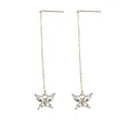Eleganti orecchini a farfalla dorati con strass scintillanti e design a catena lunga - Stile Farfalla Strass Oro (F1570-12)