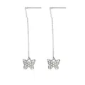 Orecchini pendenti a farfalla in argento con zirconi bianchi su sfondo bianco - Stile Farfalla con Diamanti Completi Argento (F1570-13)