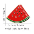Watermelon slice enamel pin with red glaze and green rind detail on a white background - Watermelon Slice (BXT0012)