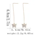 Orecchini a catena dorati con pendenti a farfalla in zircone e dettagli di misura - Stile Farfalla con Diamanti Completi Oro Rosa (F1570-14)