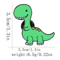 Spilla in smalto a forma di dinosauro verde con dimensioni 3,5cm e peso di 6,5g - Verde (C3006-2)