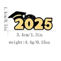 2025 graduation cap enamel pin badge with black and gold finish, size 3.4cm x 1.4cm - Number 2025 PhD Cap Style (C3019)