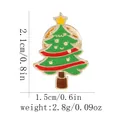 Broche de esmalte de árbol de Navidad en verde y rojo, dimensiones 2,1cm x 1,5cm - Árbol de Navidad
