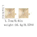 Quadratische goldene Manschettenknöpfe mit Radialstruktur und Kristall für Herren - Gold Quadratischer Strass Stil (B1602)