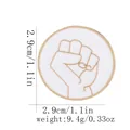 Minimalist dove pin with fist design measuring 1.1 inches diameter and 0.33 ounces - Clenched Fist Style (C3027-1) / 1 Piece (Diameter 2.9cm)