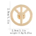 Golden peace symbol metal brooch pin 2.9cm with butterfly clutch back for clothing - Peace Symbol Style (C3027-3) / 1 Piece (Diameter 2.9cm)