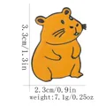 Cute orange capybara enamel pin badge with cartoon design for backpack decoration - Cute Standing Style (C3029-2)