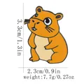 Cute Capybara enamel pin with orange finish and specific size and weight dimensions - Front Gazing Style (C3029-5)