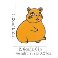 Cute cartoon capybara enamel pin showing dimensions 3.2cm height and 2.8cm width - Side Tilted Head Cute Style (C3029-6)