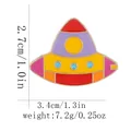 Broche de esmalte de cohete astronauta colorido para ropa y bolsos 2,7x3,4cm - Estilo OVNI(C3038-2)