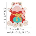 Detailed view of enamel snake brooch in red fortune bag with size and weight specs - Pink Creature in Red Bag Style (C3056-9)