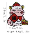 Detailed enamel pin showing a lucky pink cat with a Fu character sign and golden edges - Pink Snake Holding Blessing (C3056-1)