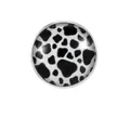 Gemelli rotondi con motivo a mucca, montatura in argento lucido e design maculato - Cabochon Mucca (C3011) / Argento