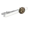 Fermacravatta in argento lucido con elegante motivo leopardato su ornamento rotondo - Fermacravatta Leopardo (T1124) / Argento