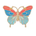 Broche de mariposa en esmalte colorido con borde dorado para bolsos y accesorios de ropa - Estilo Multicolor Rojo Amarillo Azul (C3043-3)