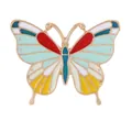 Broche de mariposa en esmalte colorido con marco de metal dorado para accesorios - Estilo Fresco Multicolor (C3043-4)