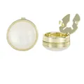 Elegant gold-plated round cufflinks with white mother of pearl inlay for men's shirts - White Mother Of Pearl Style (B1616-1)