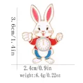 Broche de esmalte de conejo animado con reloj para decoración de ropa y bolsos - Conejo De Alicia Con Reloj En El Pecho (C3042-2)
