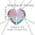 Vierteiliges Herz-Puzzle-Halsketten-Set für beste Freunde mit buntem Emaille-Finish - Mehrfarbiges Vier-Teile Herz (A3333)
