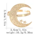 Golden sun and moon metal napkin ring for festive parties and holiday table decor - Hollow Star Moon Style (Z1351-1)