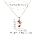 Weihnachtliche Goldkette mit Zuckerstangen-Anhänger in roter und grüner Emaillierung - Schleife Zuckerstange Stil (A3345-1)