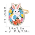 Golden bunny Easter napkin ring with colorful enamel and crystal accents, 3.8cm size - Rhinestone Bunny Egg (Z1348-6)