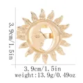 Golden sun and moon metal napkin ring with 3.9cm diameter and 13.9g weight specifications - Sun Moon Face Combination Style (Z1351-5)
