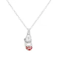 Collana in argento con ciondolo a scarpetta da ballo bianca e dettagli floreali - Stile Ballerina Argentata (A3323-23)