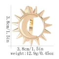 Gold moon and sun napkin ring with 3.8cm diameter and 12.9g weight specifications - Sunburst Sun Moon Style (Z1351-6)