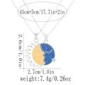 Detail showing sun and moon friendship pendants with precise dimensions and weight specs - Anthropomorphic Sun and Moon Theme (A3348)