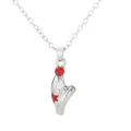 Collana cappello di Natale in lega d'argento con stelle e uno strass rosso brillante - Stile Cappello da Mago Argentato (A3323-28)
