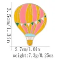 Bunte Heißluftballon Emaille-Anstecknadel in Rosa und Gelb als Geschenk zum Valentinstag - Gestreifter Flaggen-Heißluftballon (C3078-2)