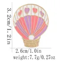 Süße Heißluftballon Emaille Brosche mit Herzmustern und Gold-Metall-Finish, 3,2cm hoch - Lila Weißer Herz-Heißluftballon (C3078-4)